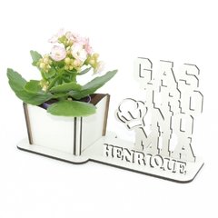 Porta Flores Display Nome Personalizado MDF Branco - Gastronomia