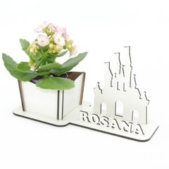 Porta Flores Display Nome Personalizado MDF Branco - Castelo