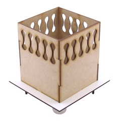 Cachepot Bandeja Alto Mdf Linha Premium - 13x13x15cm