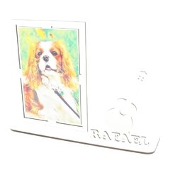 Porta Retrato Personalizado Display Mdf Branco Violão