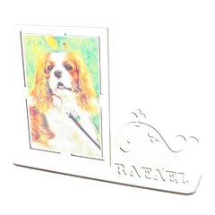 Porta Retrato Personalizado Display Mdf Branco Baleia