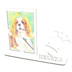 Porta Retrato Personalizado Display Mdf Branco Girafa