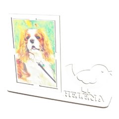 Porta Retrato Personalizado Display Mdf Branco Passarinho