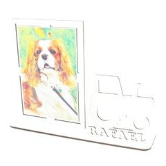 Porta Retrato Personalizado Display Mdf Branco Trator