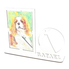 Porta Retrato Personalizado Display Mdf Branco Bola de Praia