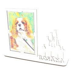 Porta Retrato Personalizado Display Mdf Branco Castelo