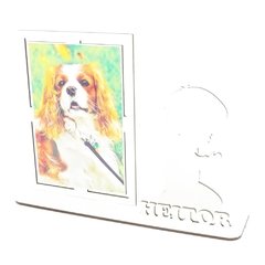 Porta Retrato Personalizado Display Mdf Branco Anjinho Menino