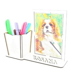 Porta Retrato Com Porta Lápis e Nome Personalizado MDF - Natal - comprar online