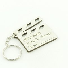 30 Chaveiros Personalizados - MDF Branco - Quinze Anos - Claquete