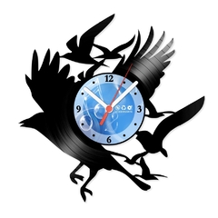 Relógio De Parede - Disco de Vinil - Animais - Pássaros - VAN-008