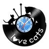 Relógio De Parede - Disco de Vinil - Animais - Love Cats - VAN-020