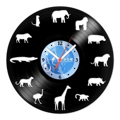 Relógio De Parede - Disco de Vinil - Animais - Animais Da Selva - VAN-031