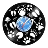 Relógio De Parede - Disco de Vinil - Animais - Patas E Pegadas - VAN-033
