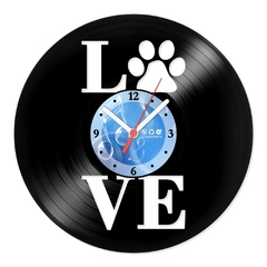 Relógio De Parede - Disco de Vinil - Animais - Love Pets - VAN-041