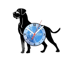 Relógio De Parede - Disco de Vinil - Animais - Cachorro Dogue Alemão - VAN-054