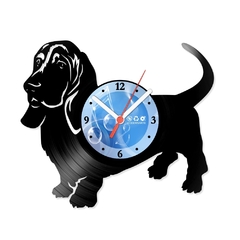 Relógio De Parede - Disco de Vinil - Animais - Cachorro Basset Hound - VAN-068