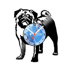 Relógio De Parede - Disco de Vinil - Animais - Cachorro Pug - VAN-069