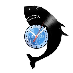Relógio De Parede - Disco de Vinil - Animais - Tubarão - VAN-090