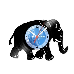 Relógio De Parede - Disco de Vinil - Animais - Elefante - VAN-100