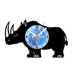Relógio De Parede - Disco de Vinil - Animais - Rinoceronte - VAN-137