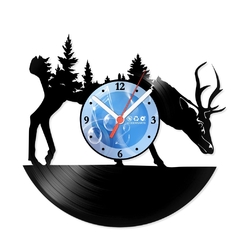 Relógio De Parede - Disco de Vinil - Animais - Veado Campeiro - VAN-158