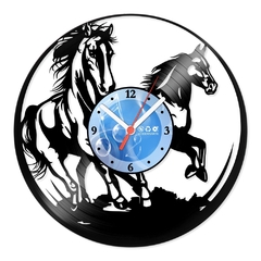 Relógio De Parede - Disco de Vinil - Animais - Cavalos - VAN-169