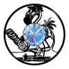 Relógio De Parede - Disco de Vinil - Animais - Flamingo Estiloso - VAN-189