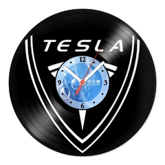 Relógio De Parede - Disco de Vinil - Carros - Tesla - VCA-015