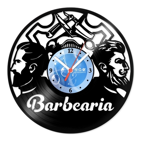 Relógio De Parede - Disco de Vinil - Comercial - Barbearia 1 - VCM-002