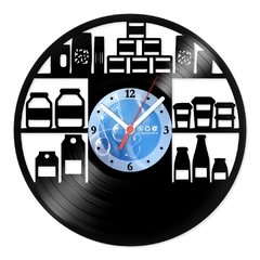 Relógio De Parede - Disco de Vinil - Comercial - Armazem - VCM-004