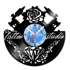 Relógio De Parede - Disco de Vinil - Comercial - Estúdio Tatuagem - VCM-007