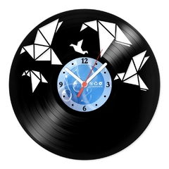 Relógio De Parede - Disco de Vinil - Escritório - Origami 2 - VEC-003