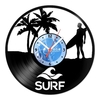 Relógio De Parede - Disco de Vinil - Esportes - Surfe - VES-003