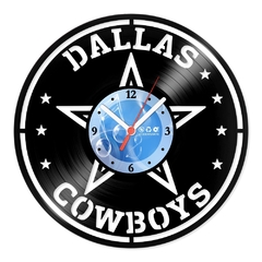 Relógio De Parede - Disco de Vinil - Esportes - Dallas Cowboys - VES-055