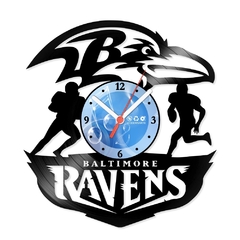Relógio De Parede - Disco de Vinil - Esportes - Baltimore Ravens - VES-127