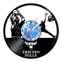 Relógio De Parede - Disco de Vinil - Esportes - Chicago Bulls - VES-147