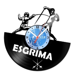 Relógio De Parede - Disco de Vinil - Esportes - Esgrima - VES-159