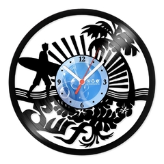 Relógio De Parede - Disco de Vinil - Esportes - Surf - VES-168