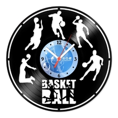 Relógio De Parede - Disco de Vinil - Esportes - Basketball- VES-185