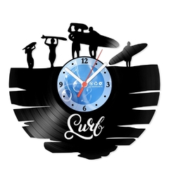 Relógio De Parede - Disco de Vinil - Esportes - Surfistas - VES-197