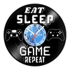 Relógio De Parede - Disco de Vinil - Jogos e Games - Comer Dormir Jogar - VJG-006