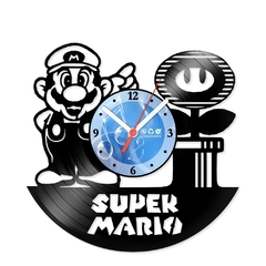 Relógio De Parede - Disco de Vinil - Jogos e Games - Super Mario - VJG-024