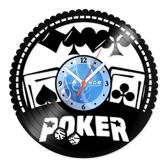 Relógio De Parede - Disco de Vinil - Jogos e Games - Poker - VJG-081