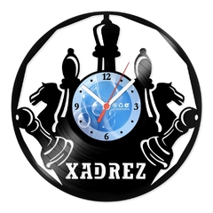 Relógio De Parede - Disco de Vinil - Jogos e Games - Xadrez 3 - VJG-089