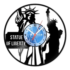 Relógio De Parede - Disco de Vinil - Lugares - Statue Of Liberty - VLU-038