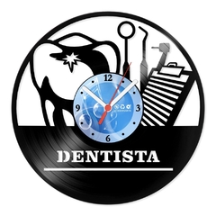 Relógio De Parede - Disco de Vinil - Personalizado - Dentista - VP-026
