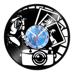 Relógio De Parede - Disco de Vinil - Profissões - Fotógrafo - VPR-001