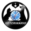 Relógio De Parede - Disco de Vinil - Profissões - Veterinário - VPR-003