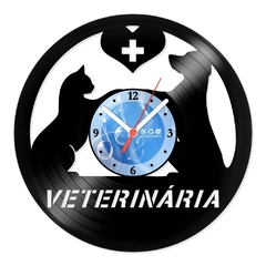 Relógio De Parede - Disco de Vinil - Profissões - Veterinária - VPR-004