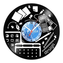 Relógio De Parede - Disco de Vinil - Profissões - Design - VPR-020